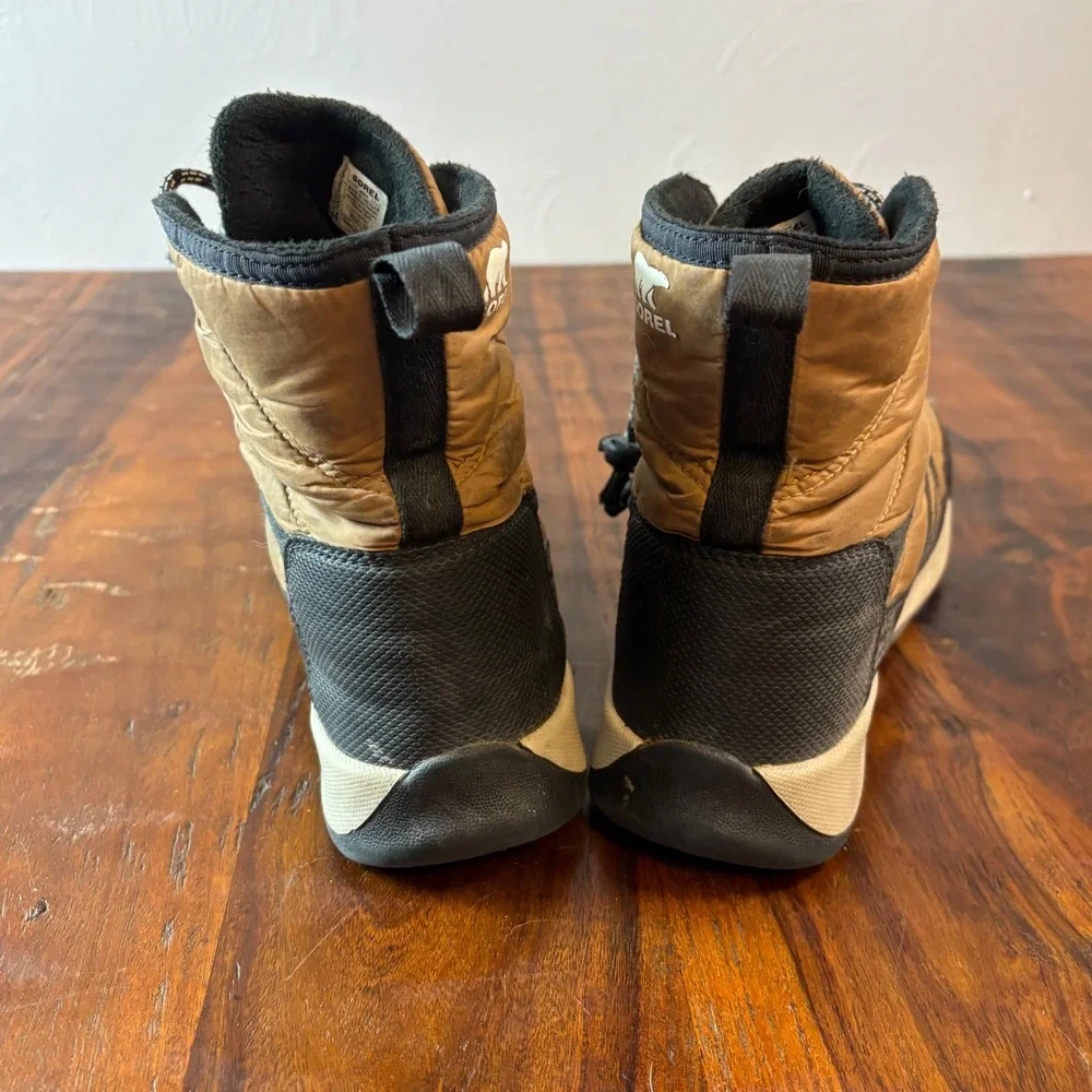Sorel Whitney II Short Lace Boots Elk Black Waterproof Insulated US 6 NY3903-287